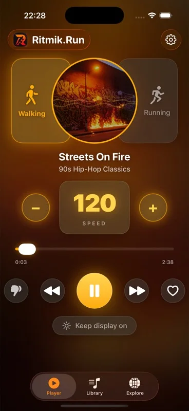 RITMIK RUN — walking mode player